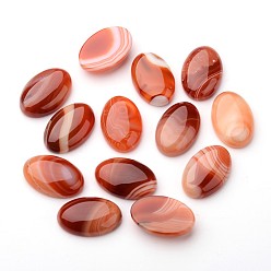 Banded Agate Natural Striped Agate/Banded Agate Oval Cabochons, Dyed, 30x20x8.5mm