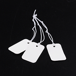 White Paper Price Cards, Can be tied on the products, Rectangle, White, 25x15x0.3mm