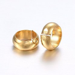 Golden 304 Stainless Steel Crimp Beads Covers, Golden, 6mm In Diameter, Hole: 4.5mm