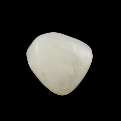 Белый Наггетсы имитация драгоценных камней акриловые бусины, белые, 25x24x17 мм, Отверстие : 3 мм , около 84 шт / 500 г