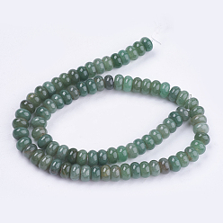 Aquamarine Natural Green Aventurine Stone Beads Strands, Rondelle, Aquamarine, 8x5mm, Hole: 1mm, about 60~65pcs/strand, 15.7 inch