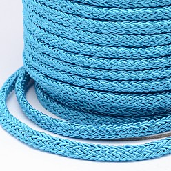 Deep Sky Blue Braided Polyester Cord, Deep Sky Blue, 6x3mm, about 25yards/roll