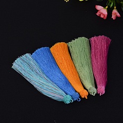 Mixed Color Beautiful Design Nylon Tassel Pendant Decorations, Mixed Color, 160x18mm, Hole: 4mm