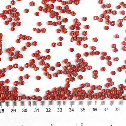 Rouge Perles de rocaille en verre, opaque graine de couleurs, petites perles artisanales pour la fabrication de bijoux bricolage, ronde, rouge, 4mm, Trou: 1.5 mm, environ 4500 pcs / livre