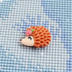 Coral Hedgehog Plastic Diamond Painting Magnet Cover Holder, for DIY Diamond Painting Colored Art, Platinum, Coral, 24x30x10mm