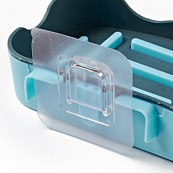 Светло-Голубой Пластиковые настенные самодренирующиеся ящики для мыла, с клейкой силиконовой подвеской, для ванной, душ, прямоугольные, Небесно-голубой, 130x98.5x59 мм