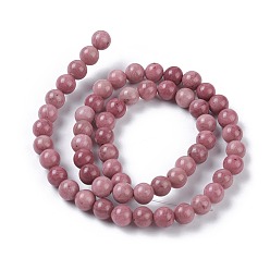 Rhodonite Natural Rhodonite Bead Strands, Round, 6mm, Hole: 1mm, about 60pcs/strand, 15.5 inch