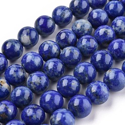Lapis Lazuli Natural Lapis Lazuli Bead Strands, Round, 10mm, Hole: 1mm, about 38pcs/strand, 15.5 inch(395mm)