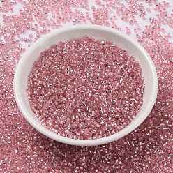 Pearl Pink Cylinder Seed Beads, Silver Lined, Round Hole, Uniform Size, Pearl Pink, 2x1.5mm, Hole: 0.8mm, about 40000pcs/bag, about 450g/bag
