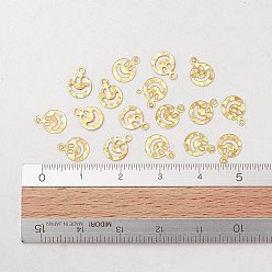 Gold Ornament Accessories Plastic Paillette/Sequins Beads, Smiling Face, Gold, 8x6x0.1mm, Hole: 0.8mm