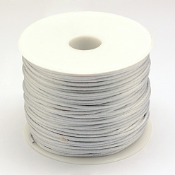 Light Grey Nylon Thread, Rattail Satin Cord, Light Grey, 1.5mm, about 49.21 yards(45m)/roll