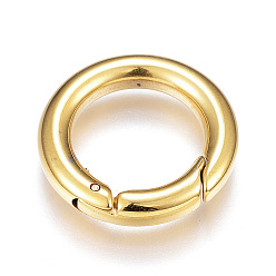 Golden Vacuum Plating 201 Stainless Steel Spring Gate Rings, O Rings, Ring, Golden, 20.5x3.5mm, Inner Diameter: 13mm