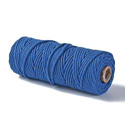 Bleu Fils de coton, cordon en macramé, fils décoratifs, pour l'artisanat de bricolage, emballage cadeau et fabrication de bijoux, bleu, 3mm, environ 54.68 yards (50m)/rouleau