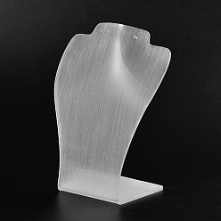 Белый Органическое стекло дисплея ожерелья бюсты, белые, 27~27.5x18.5x87 см