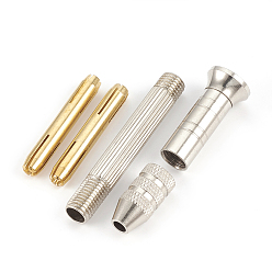 Stainless Steel Color Brass and Steel Hand Twist Drills, Stainless Steel Color, 9x1.4cm