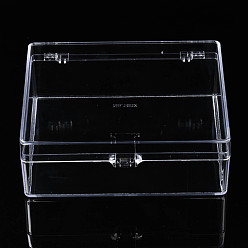 Clair Conteneur de stockage de billes de polystyrène rectangle, avec couvercle, pour bijoux perles petits accessoires, clair, 150x130x55mm