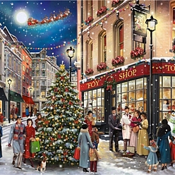 Colorful Christmas Theme DIY Scene 5D Full Drill Diamond Painting Kits, including Resin Rhinestones, Diamond Sticky Pen, Tray Plate and Glue Clay, Christmas Themed Pattern, 300x400mm
