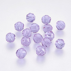 Lilas Imitations de perles de cristal autrichien, grade de aaa, facette, ronde, lilas, 8mm, Trou: 0.9~1mm