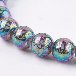 Medium Purple Electroplate Glass Beads Strands, Round, Medium Purple, 10mm, Hole: 1mm