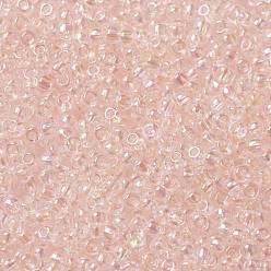 (171L) Dyed Light Pink Transparent Rainbow TOHO Round Seed Beads, Japanese Seed Beads, (171L) Dyed Light Pink Transparent Rainbow, 11/0, 2.2mm, Hole: 0.8mm, about 5555pcs/50g