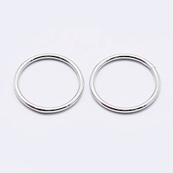 Rhodium Plated Родиевое покрытие 925 круглые кольца из стерлингового серебра, паяные кольца, Замкнутые кольца для прыжков, платина, 19 датчик, 7x0.9 мм, внутренний диаметр: 5 мм