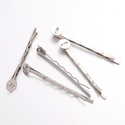 Platinum Iron Hair Bobby Pin Findings, Platinum Color, 50x8mm