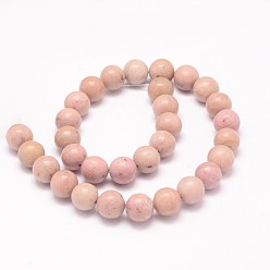Corail Clair Rhodonite naturelles brins de perles, ronde, corail lumière, 10mm, Trou: 1mm, Environ 41 pcs/chapelet, 15.94 pouce