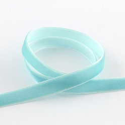 Sky Blue 1/4 inch Single Face Velvet Ribbon, Sky Blue, 1/4 inch(6.5mm), about 200yards/roll(182.88m/roll)
