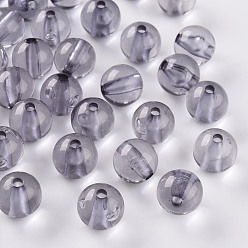Lavender Transparent Acrylic Beads, Round, Lavender, 12x11mm, Hole: 2.5mm, about 566pcs/500g