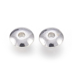 Platinum Tibetan Style Spacer Beads, Lead Free & Cadmium Free, Flat Round, Platinum, 6x2mm, Hole: 1.5mm