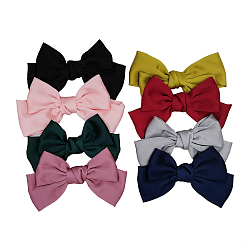 Mixed Color Cloth Alligator Hair Clips, with Iron Alligator Clips, Bowknot, Mixed Color, 210x140mm