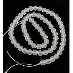 Quartz Crystal Quartz Crystal Beads Strands, Frosted, Round, Synthetic Crystal, 4mm, Hole: 0.8mm