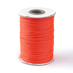 Orange Red Korean Waxed Polyester Cord, Orange Red, 1mm, about 85yards/roll