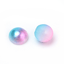 Rose Chaud Imitation cabochons acryliques de perles, dôme, rose chaud, 8x4 mm, sur 2000 PCs / sac