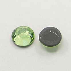 Peridot Glass Hotfix Rhinestone, Grade AA, Flat Back & Faceted, Half Round, Peridot, SS20, 4.6~4.8mm, about 1440pcs/bag