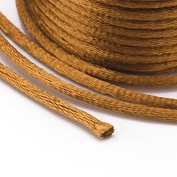 Chocolate Nylon Cord, Satin Rattail Cord, for Beading Jewelry Making, Chinese Knotting, Chocolate, 1mm, about 32.8 yards(30m)/roll