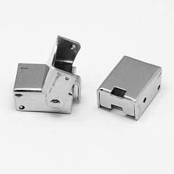 Stainless Steel Color Rectangle 201 Stainless Steel Watch Band Clasps, Stainless Steel Color, 25x12x7mm, Hole: 3x8mm