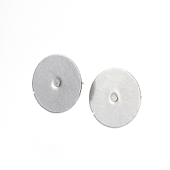 Stainless Steel Color 304 Stainless Steel Stud Earring Findings, Stainless Steel Color, 12x14mm, Pin: 0.8mm