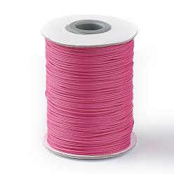 Deep Pink Korean Waxed Polyester Cord, Deep Pink, 1mm, about 85yards/roll