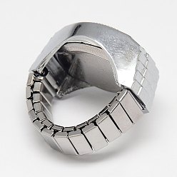 Платина Смешанный стрейч Смотреть полоса сплава палец кольцо часы, платина, 18~20 мм