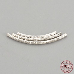 Silver 925 Sterling Silver Beads, Tube, Fancy Cut, Silver, 20x1.5mm, Hole: 1mm