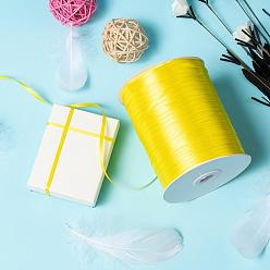 Yellow Double Face Satin Ribbon, Polyester Ribbon, Yellow, 1/8 inch(3mm) wide, about 880yards/roll(804.672m/roll)