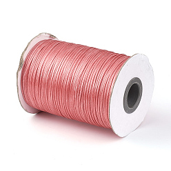 Light Coral Korean Waxed Polyester Cord, Light Coral, 1mm, about 85yards/roll