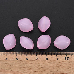 Pearl Pink Imitation Jelly Acrylic Beads, Rhombus, Pearl Pink, 17x14.5x9.5mm, Hole: 1.6mm, about 500pcs/500g