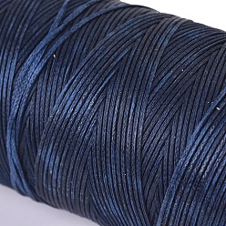 Prussian Blue Waxed Polyester Cord, Micro Macrame Cord, Waxed Sewing Thread, Flat, Prussian Blue, 0.8mm, about 284.33 yards(260m)/roll