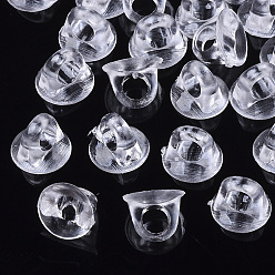 Clear Transparent AS Plastic Charm Base Settings, for Flat Back Cabochons, Hair Findings, DIY Hair Tie Accessories, Clear, 8x6mm, hole: 3mm, about 10000pcs/bag