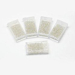 Clear MGB Matsuno Glass Beads, Japanese Seed Beads, 6/0 Silver Lined Glass Round Hole Rocailles Seed Beads, Clear, 3.5~4x3mm, Hole: 1.2~1.5mm, about 140pcs/box, net weight: about 10g/box