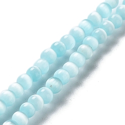 Mixed Color Cat Eye Glass Bead Strands, Round, Mixed Color, 3mm, Hole: 0.5mm, about 132pcs/strand, 15.3 inch
