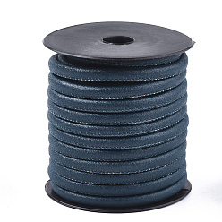 Medium Blue PU Leather Cords, Medium Blue, 5.5~6mm, about 10.93 yards(10m)/roll