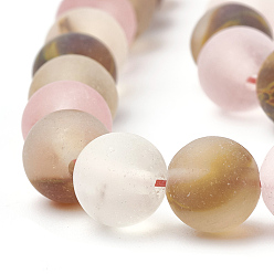 Verre Tigerskin Tigerskin perles de verre brins, givré, ronde, 8mm, Trou: 1mm, Environ 47 pcs/chapelet, 15.5 pouce